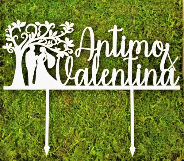 Cake topper Sposi e albero EcoFattoArt 01